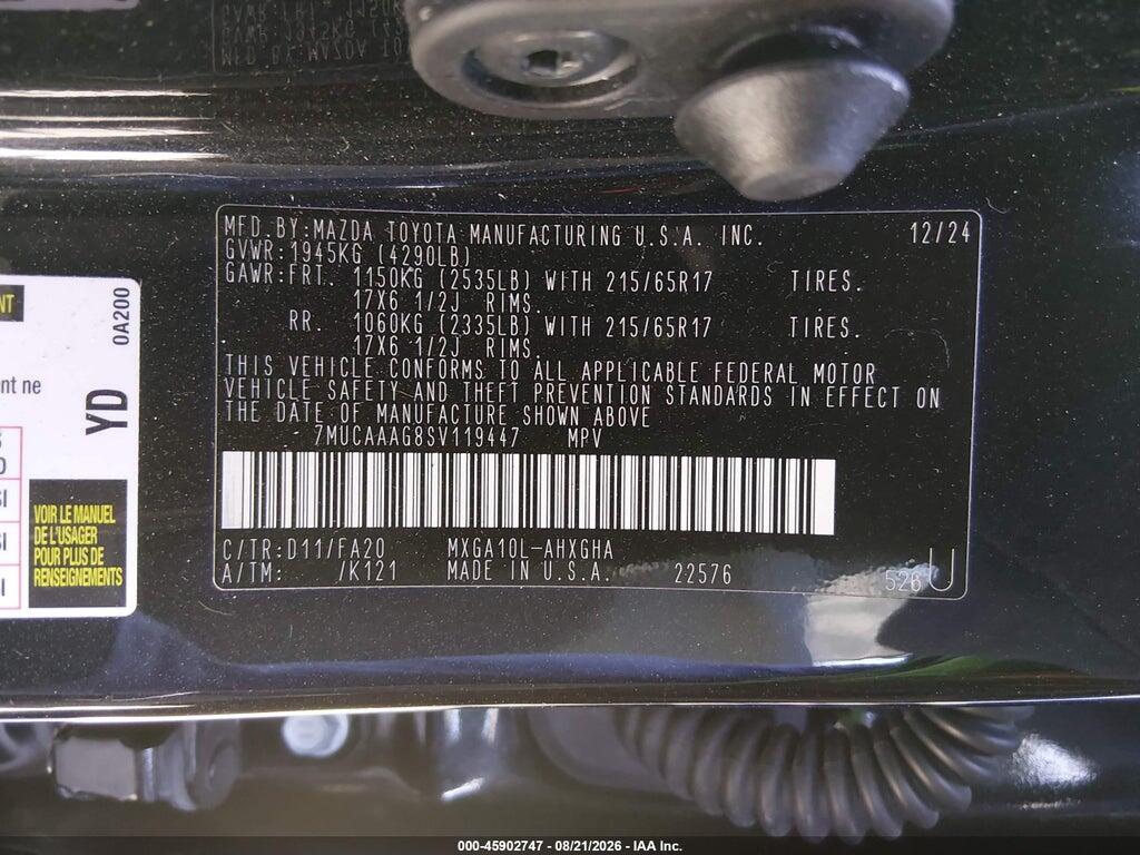 7MUCAAAG8SV119447 2025 TOYOTA COROLLA CROSS photo no. 9