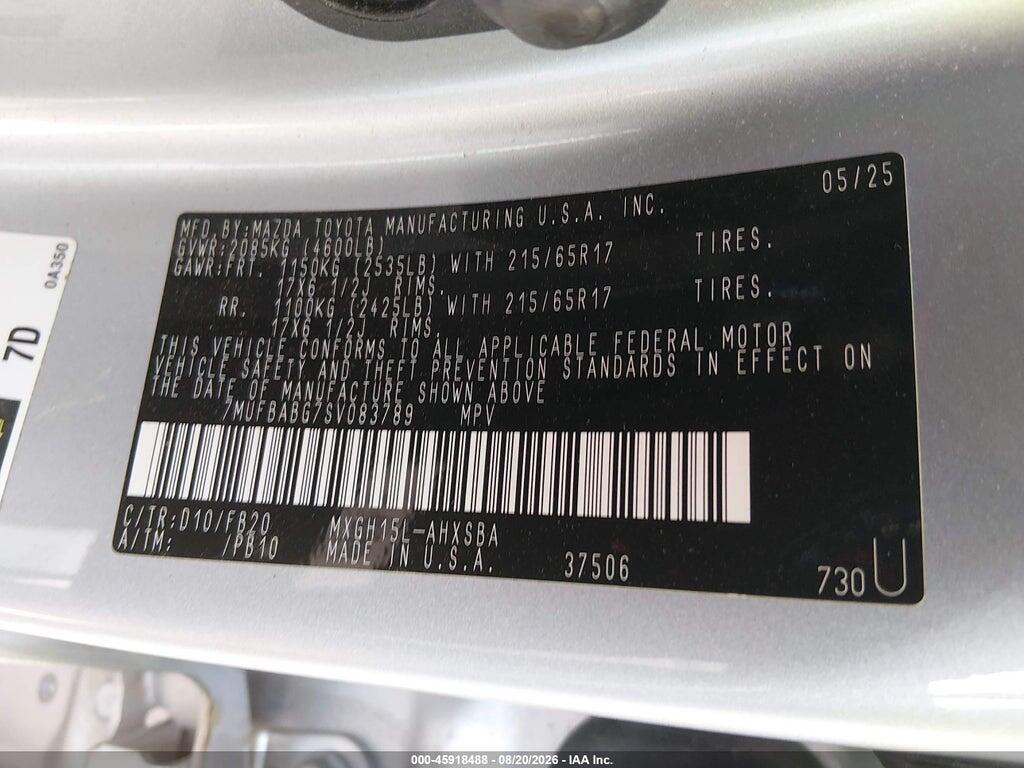 7MUFBABG7SV083789 2025 TOYOTA COROLLA CROSS HYBRID photo no. 9