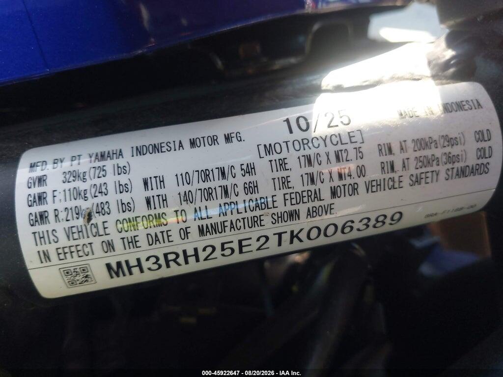 MH3RH25E2TK006389 2026 YAMAHA YFZ320 photo no. 10