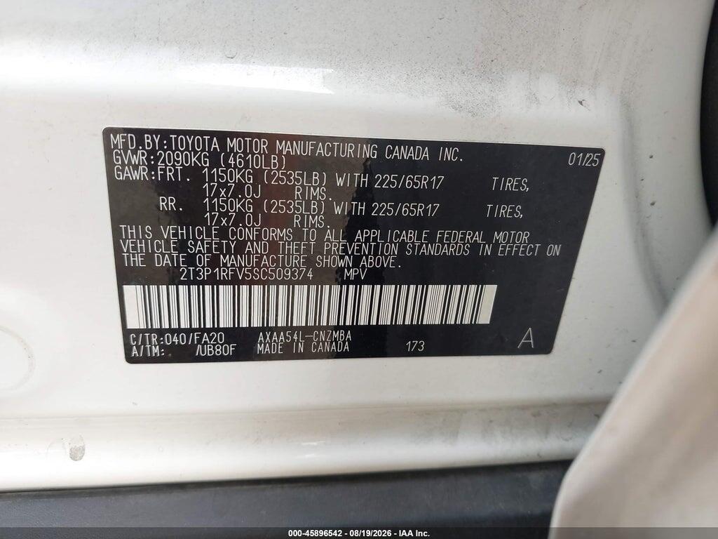 2T3P1RFV5SC509374 2025 TOYOTA RAV4 photo no. 9