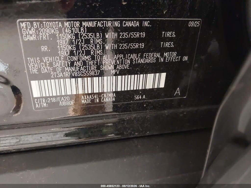 2T3A1RFV8SC559837 2025 TOYOTA RAV4 photo no. 9