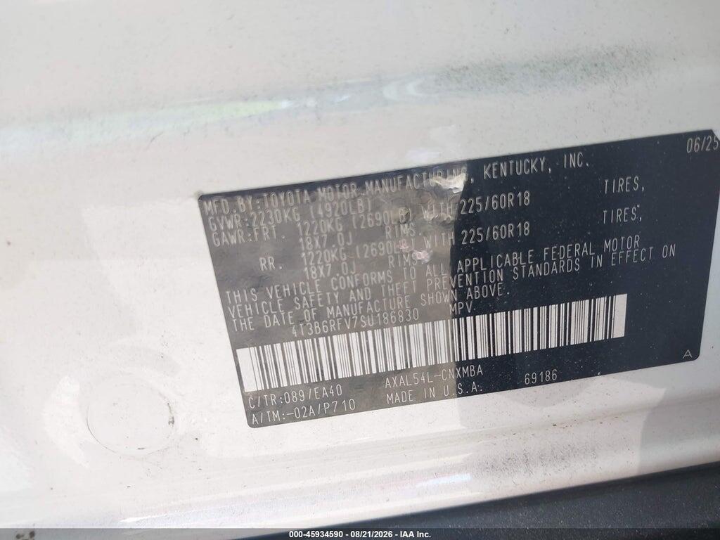 4T3B6RFV7SU186830 2025 TOYOTA RAV4 HYBRID photo no. 9