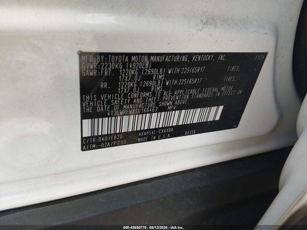 4T3LWRFVXSU166463 2025 TOYOTA RAV4 HYBRID photo no. 9
