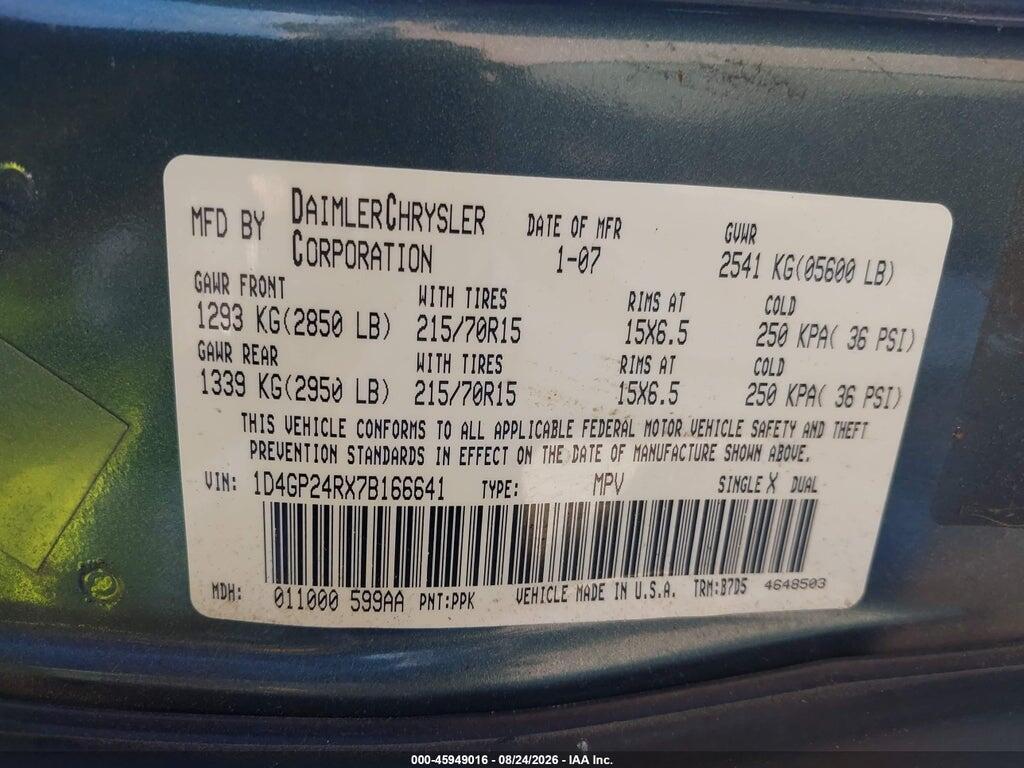1D4GP24RX7B166641 2007 DODGE GRAND CARAVAN photo no. 9