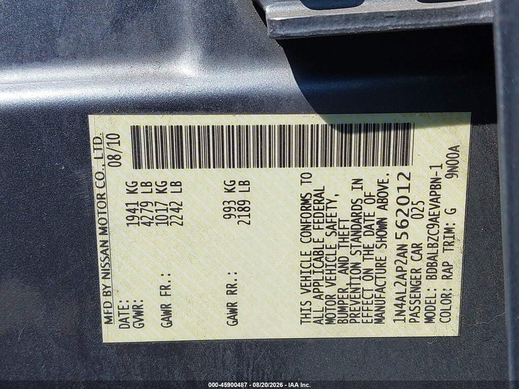 1N4AL2AP2AN562012 2010 NISSAN ALTIMA photo no. 9