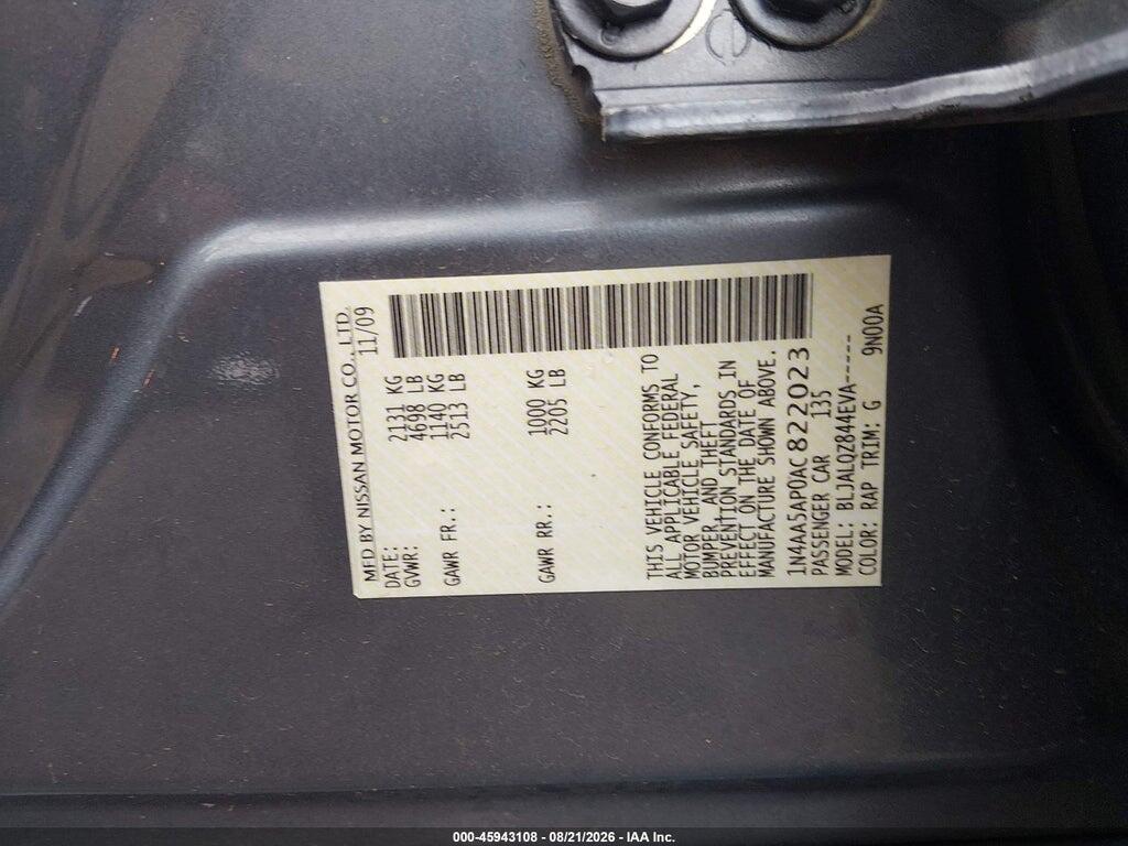 1N4AA5AP0AC822023 2010 NISSAN MAXIMA photo no. 9
