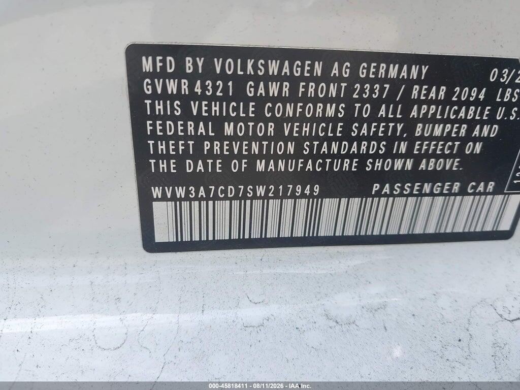 WVW3A7CD7SW217949 2025 VOLKSWAGEN GOLF GTI photo no. 9
