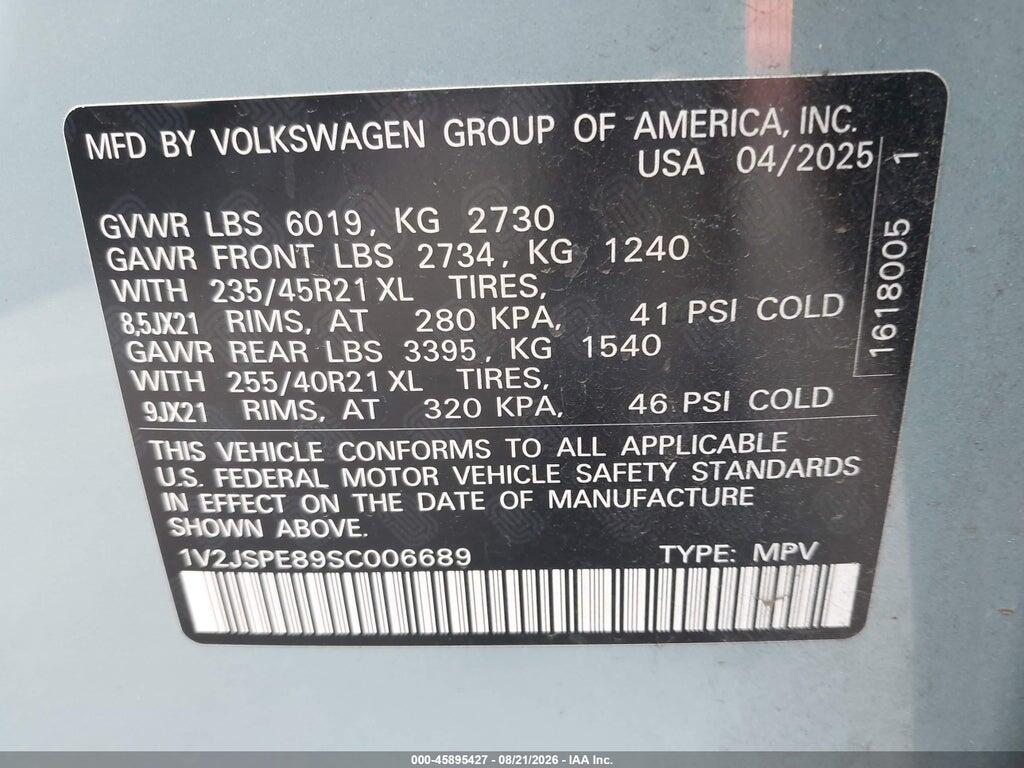 1V2JSPE89SC006689 2025 VOLKSWAGEN ID.4 photo no. 9