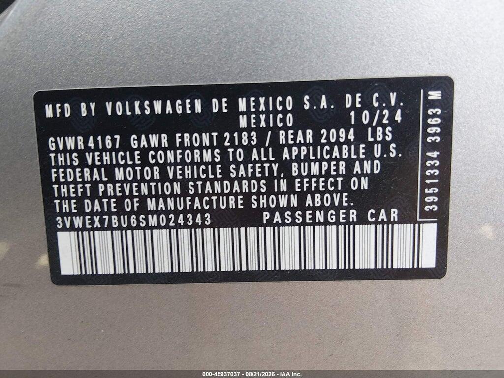 3VWEX7BU6SM024343 2025 VOLKSWAGEN JETTA photo no. 9