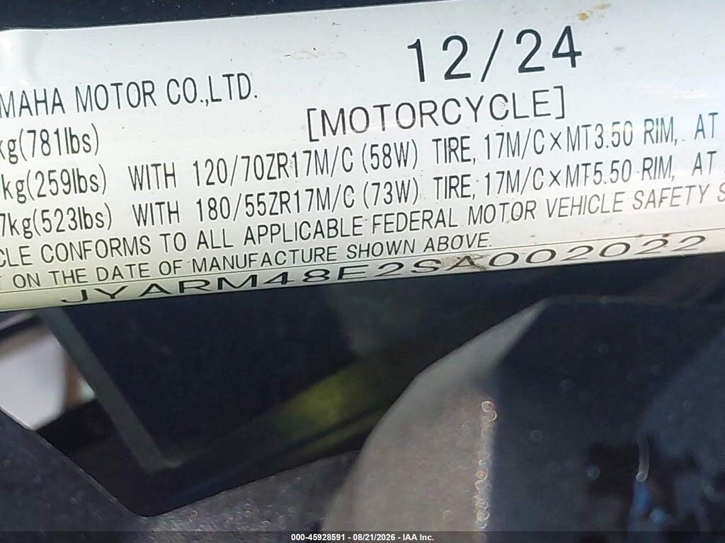 JYARM48E2SA002022 2025 YAMAHA MTN690 photo no. 10