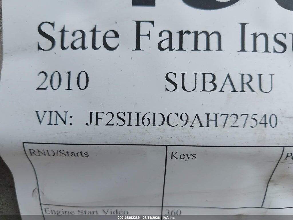 JF2SH6DC9AH727540 2010 SUBARU FORESTER photo no. 9