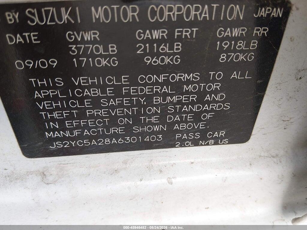 JS2YC5A28A6301403 2010 SUZUKI SX4 photo no. 9