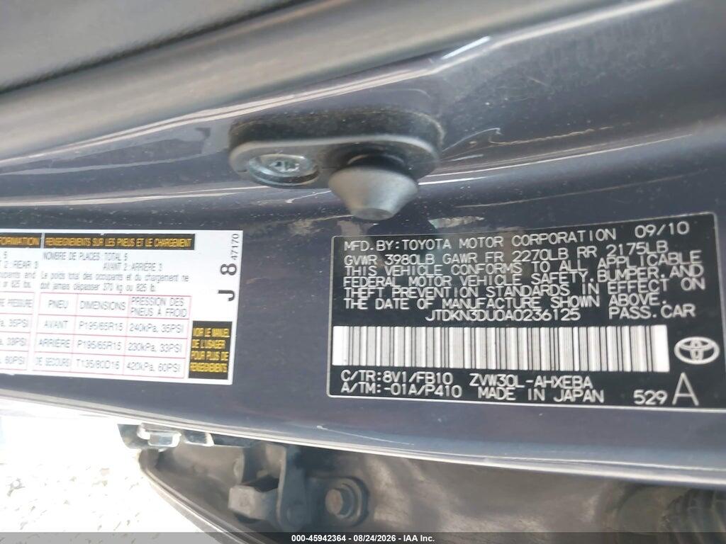 JTDKN3DU0A0236125 2010 TOYOTA PRIUS photo no. 9