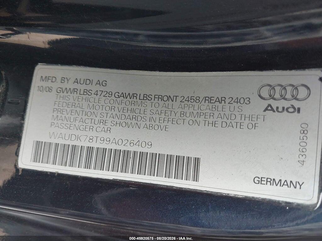 WAUDK78T99A026409 2009 AUDI A5 photo no. 9