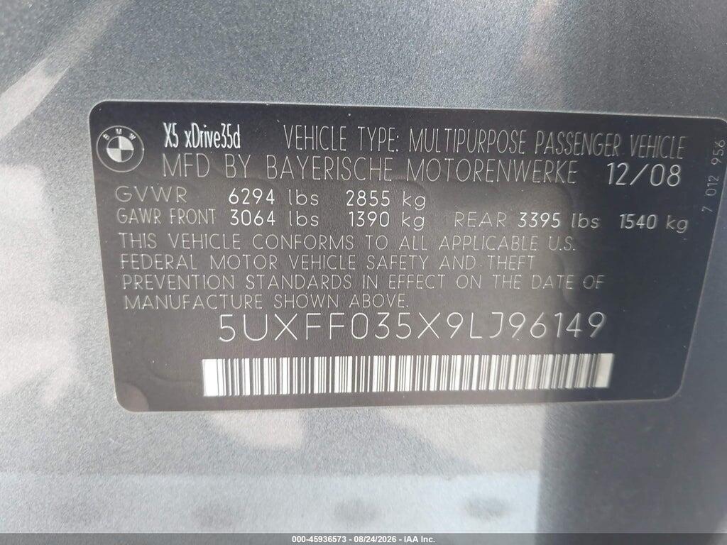 5UXFF035X9LJ96149 2009 BMW X5 photo no. 9
