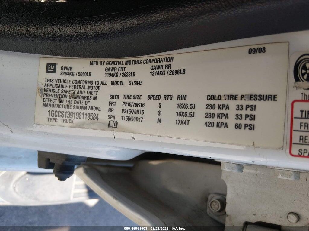 1GCCS139198119584 2009 CHEVROLET COLORADO photo no. 9