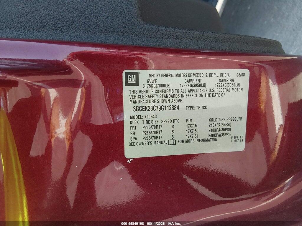 3GCEK23C79G112384 2009 CHEVROLET SILVERADO 1500 photo no. 9