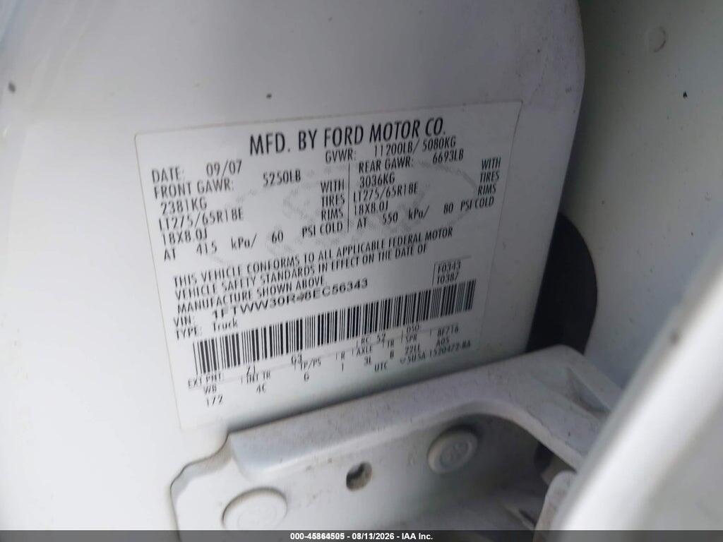 1FTWW30R48EC56343 2008 FORD F-350 photo no. 8