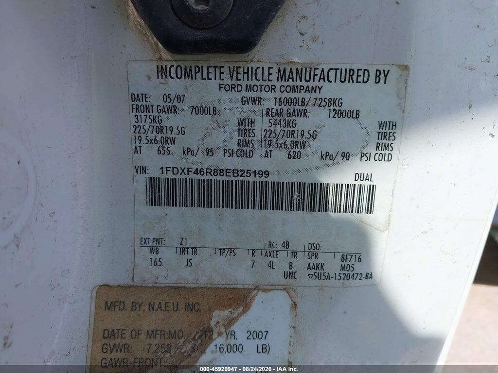 1FDXF46R88EB25199 2008 FORD SUPER DUTY F-450 DRW photo no. 8