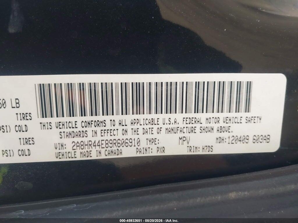 2A8HR44E89R606910 2009 CHRYSLER TOWN & COUNTRY photo no. 9