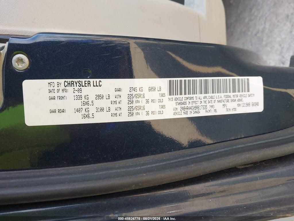 2A8HR44E09R617335 2009 CHRYSLER TOWN & COUNTRY photo no. 9