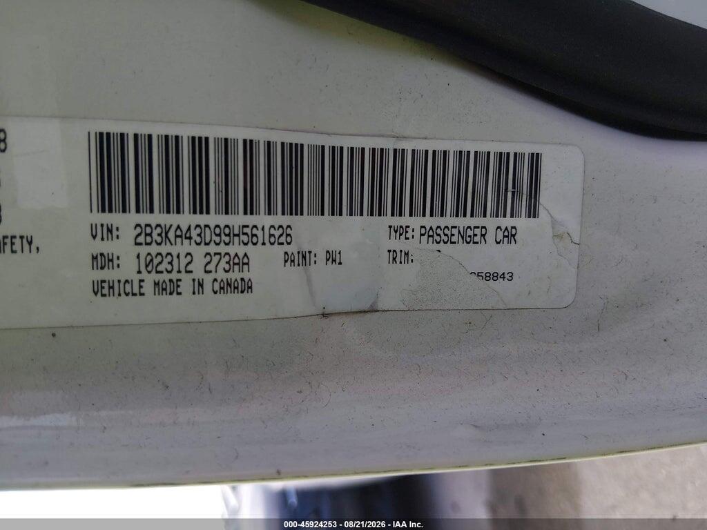 2B3KA43D99H561626 2009 DODGE CHARGER photo no. 9