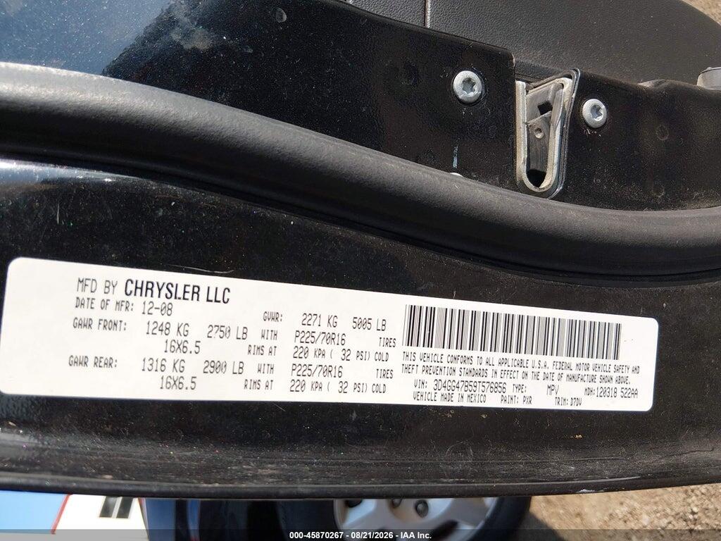 3D4GG47B59T576856 2009 DODGE JOURNEY photo no. 9