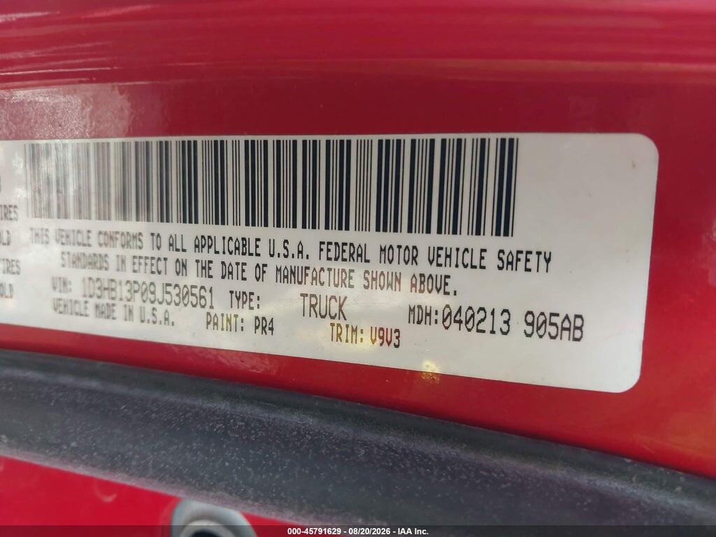 1D3HB13P09J530561 2009 DODGE RAM 1500 photo no. 9