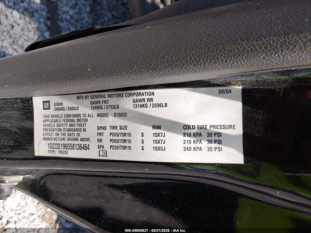 1GCDS196558136464 2005 CHEVROLET COLORADO photo no. 9