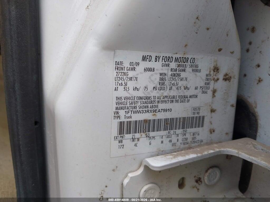 1FTWW33RX9EA75910 2009 FORD SUPER DUTY F-350 DRW photo no. 9