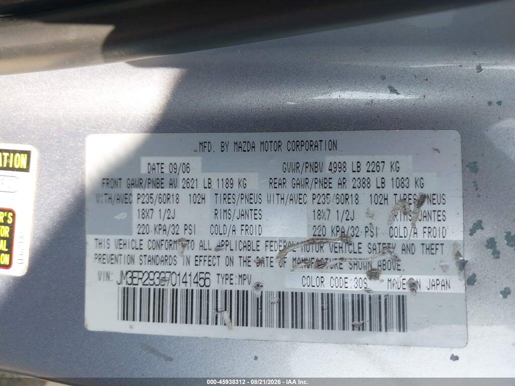 JM3ER293370141456 2007 MAZDA CX-7 photo no. 9