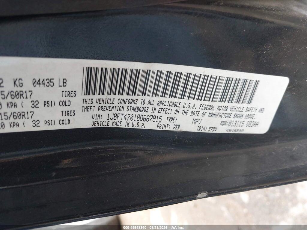 1J8FT47018D667915 2008 JEEP COMPASS photo no. 9