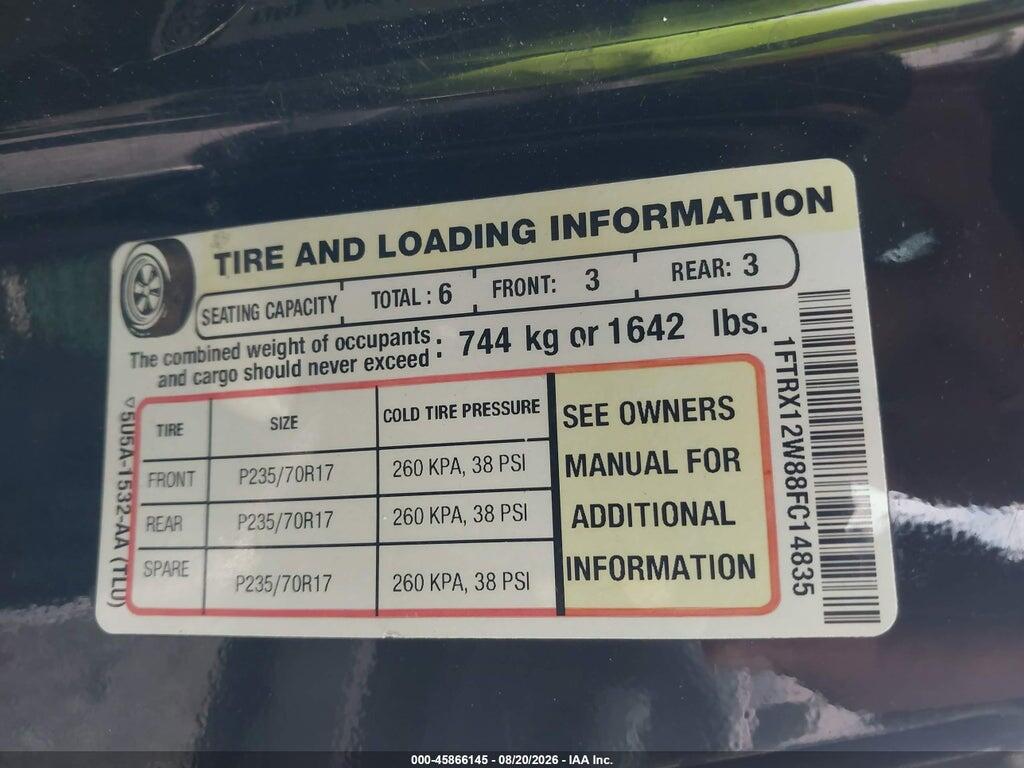 1FTRX12W85NA14703 2005 FORD F-150 photo no. 9