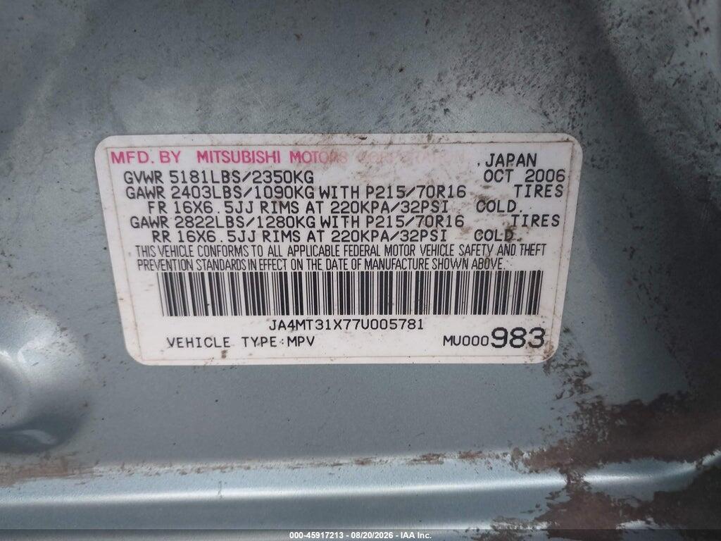 JA4MT31X77U005781 2007 MITSUBISHI OUTLANDER photo no. 9