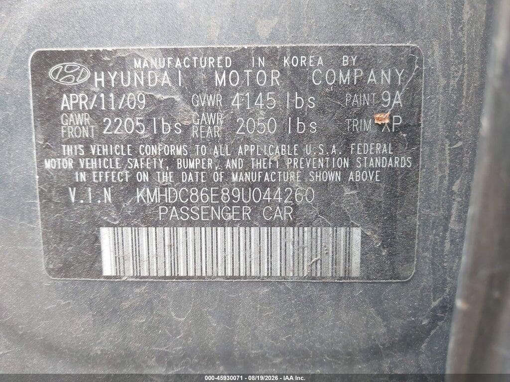 KMHDC86E89U044260 2009 HYUNDAI ELANTRA TOURING photo no. 9
