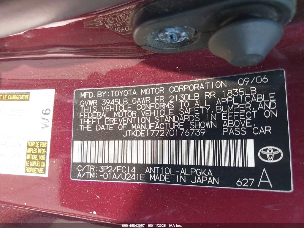 JTKDE177270176739 2007 SCION TC photo no. 9