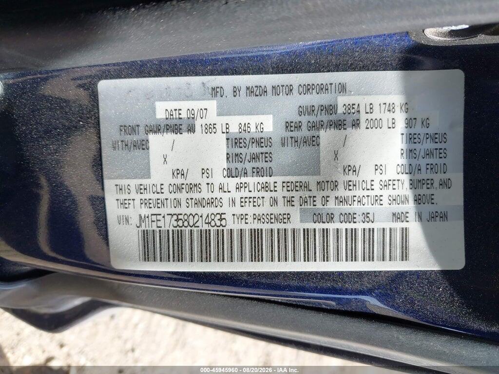JM1FE173580214835 2008 MAZDA RX-8 photo no. 9