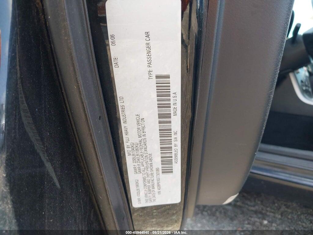 4S3BP616377301065 2007 SUBARU LEGACY photo no. 9