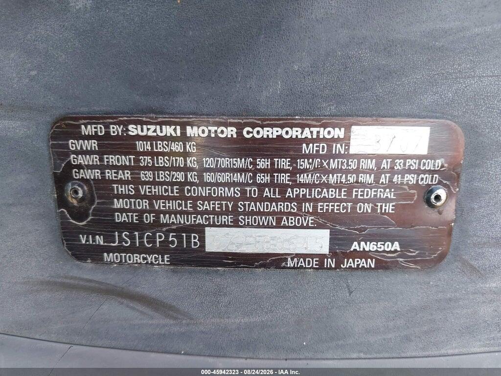 JS1CP51B972100645 2007 SUZUKI AN650 photo no. 10