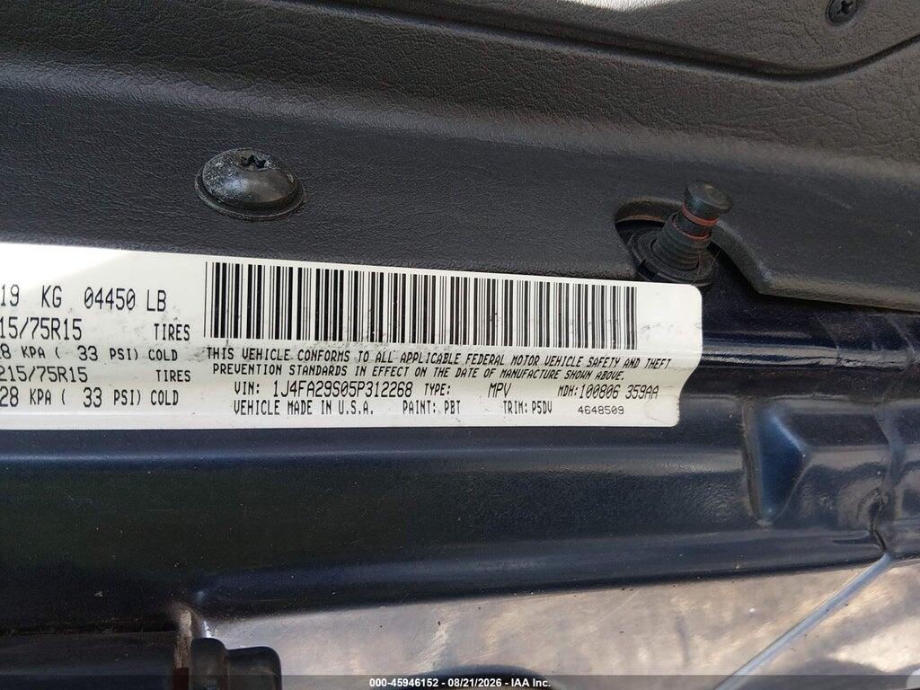 1J4FA29S05P312268 2005 JEEP WRANGLER photo no. 9