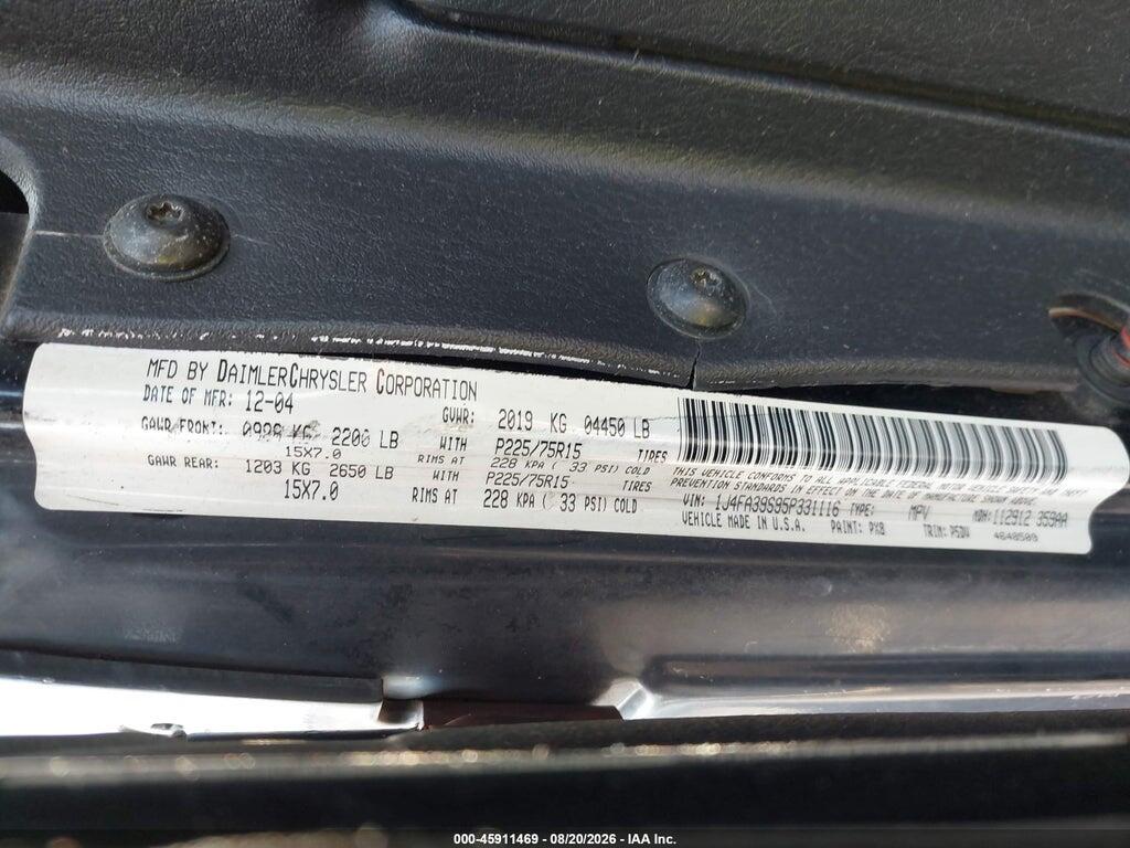 1J4FA39S95P331116 2005 JEEP WRANGLER photo no. 9