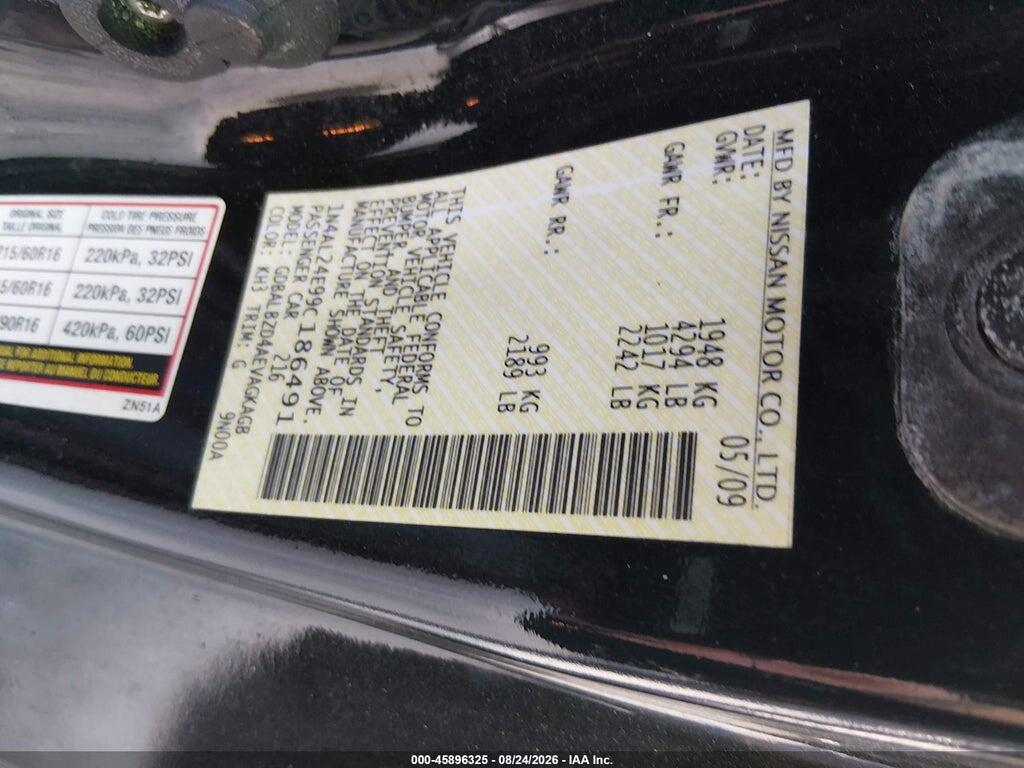 1N4AL24E99C186491 2009 NISSAN ALTIMA photo no. 9