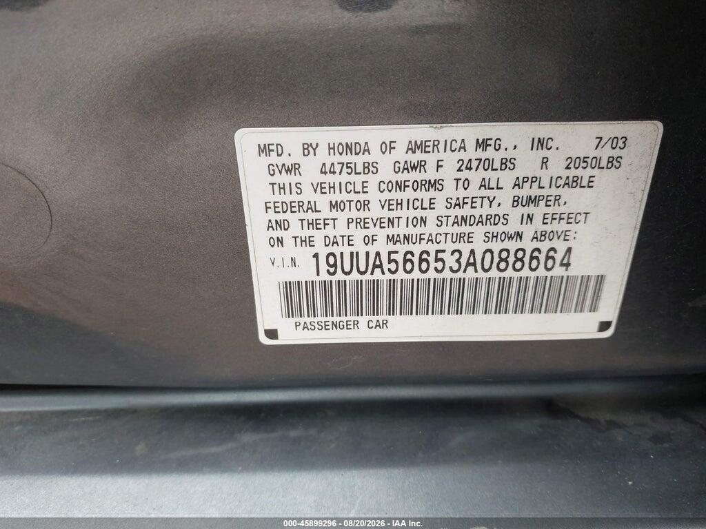 19UUA56653A088664 2003 ACURA TL photo no. 9