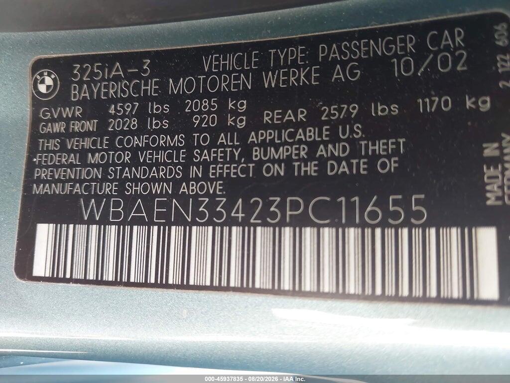WBAEN33423PC11655 2003 BMW 325IT photo no. 9