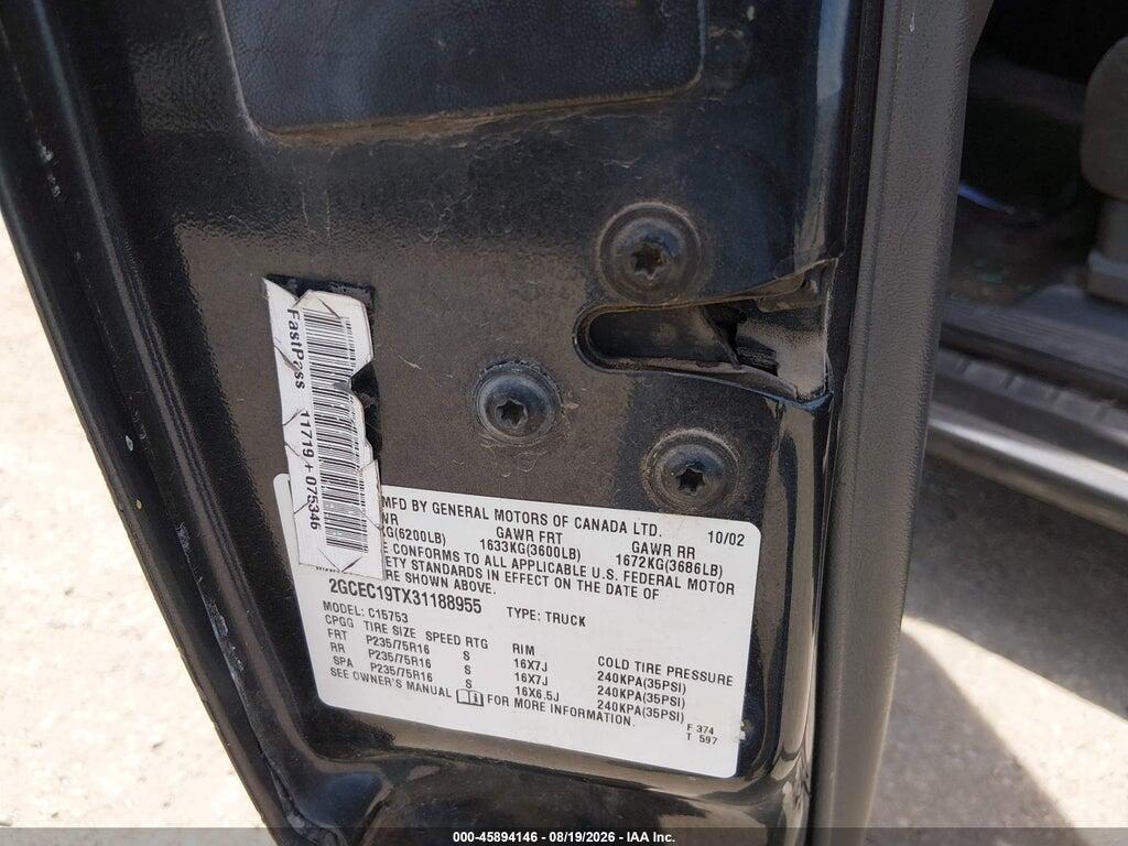 2GCEC19TX31188955 2003 CHEVROLET SILVERADO 1500 photo no. 9
