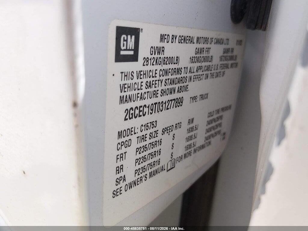 2GCEC19T031277899 2003 CHEVROLET SILVERADO 1500 photo no. 9