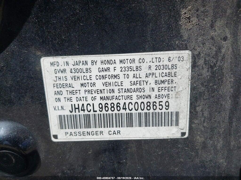 JH4CL96864C008659 2004 ACURA TSX photo no. 9