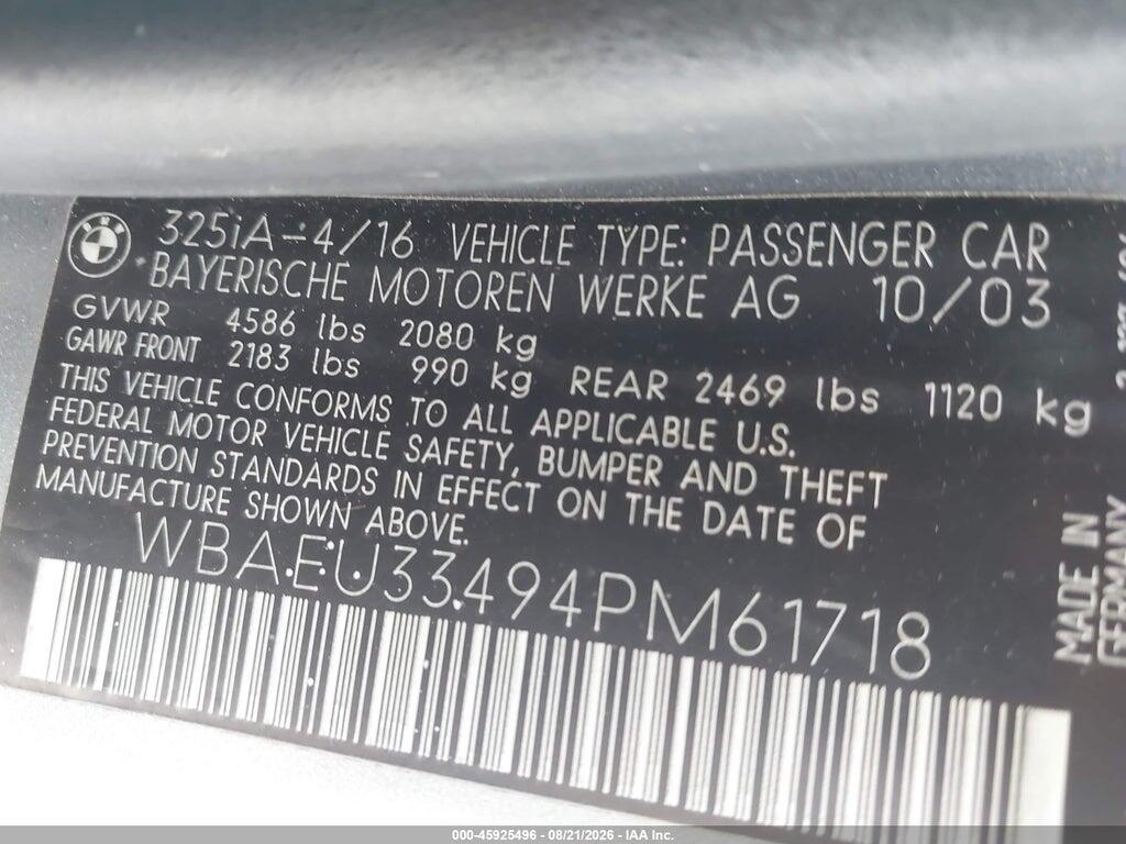 WBAEU33494PM61718 2004 BMW 325XI photo no. 9