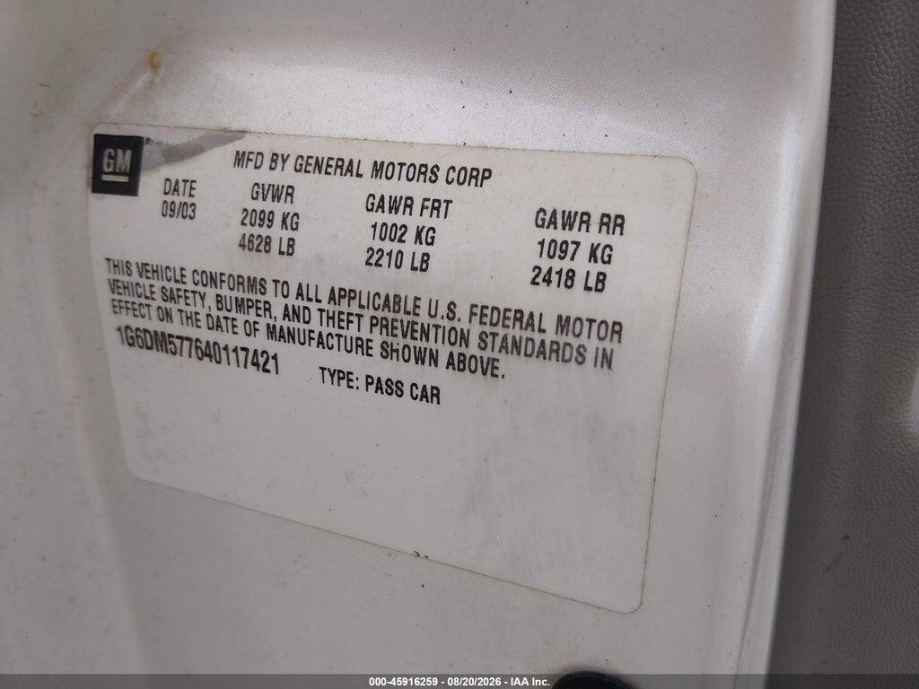 1G6DM577640117421 2004 CADILLAC CTS photo no. 9