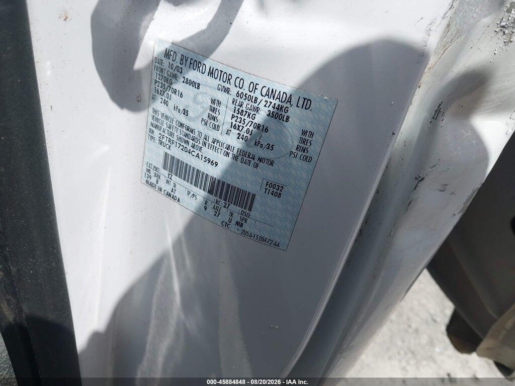 2FTRF17204CA15969 2004 FORD F-150 HERITAGE photo no. 9
